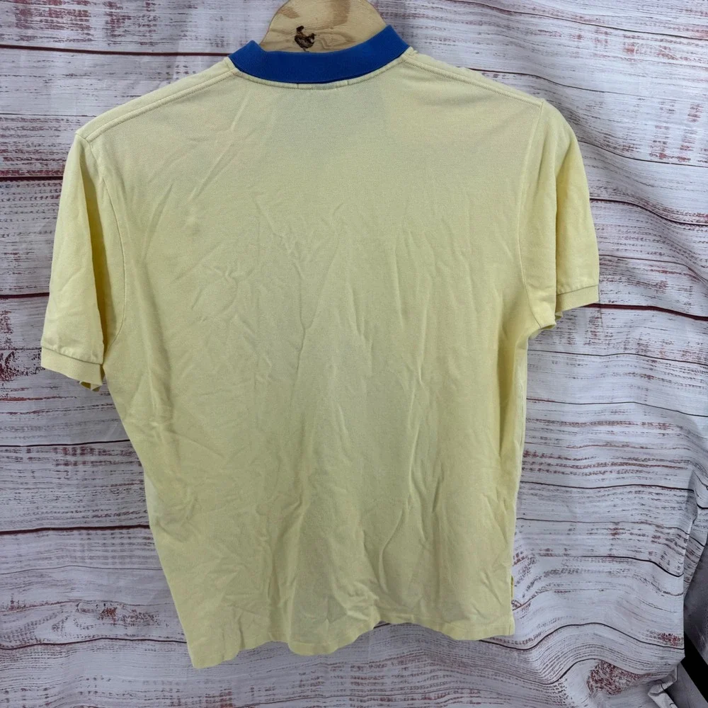 Polo Ralph Lauren Polo Shirt Mens 2XL Yellow Contrast Collar Pony Logo Casual
